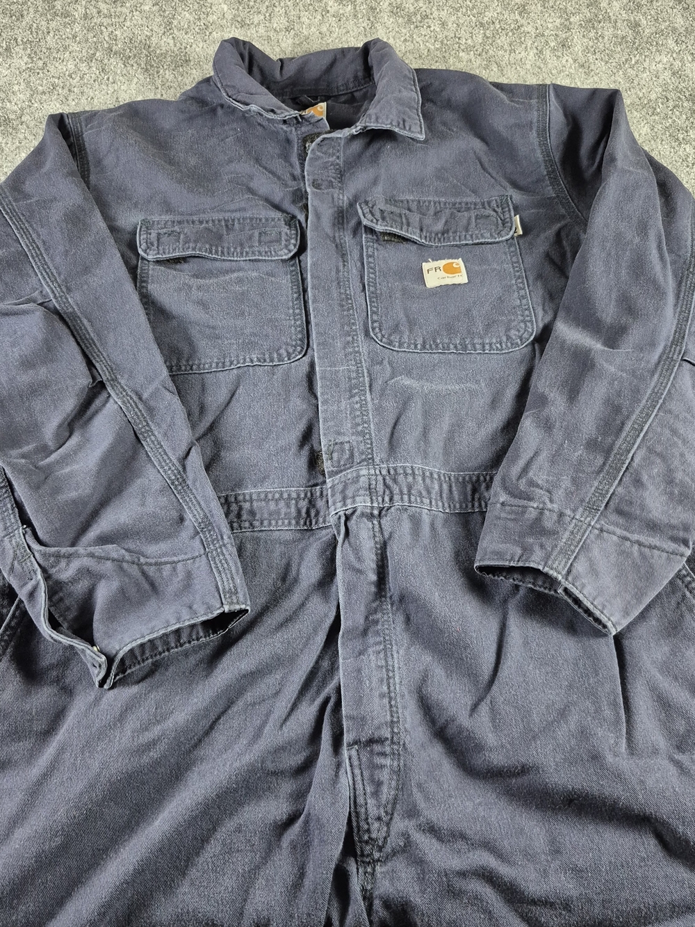 Carhartt FRX010 DNY FR Flame Resistant Coveralls Jumpsuit Navy Blue Size 48 Reg